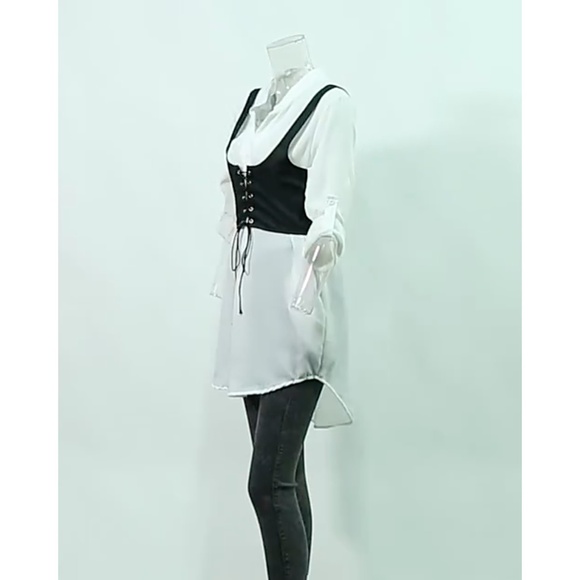 Black Lace Up Corset Belt w/ Back Zipper – Adjustable Waist cincher style - Picture 12 of 13